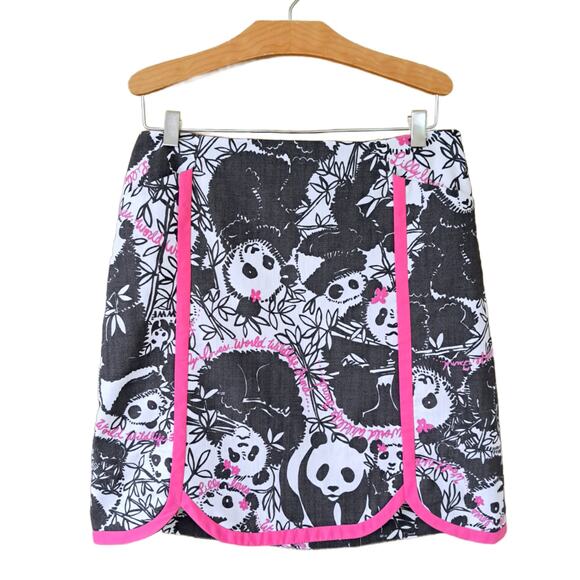 Lilly Pulitzer Pandamonium Skirt Size 2 White Label Originals Panda Print - Picture 6 of 8